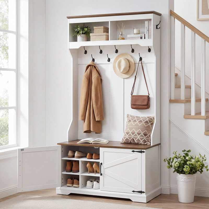 Gracie Oaks Hall Tree With Bench & Reviews | Wayfair
